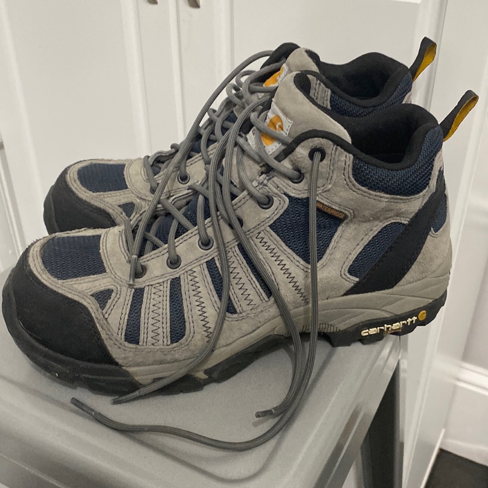 Carhartt Composite Toe Lightweight Grey Waterproof Slip Resistant Boots Sz: 10.5